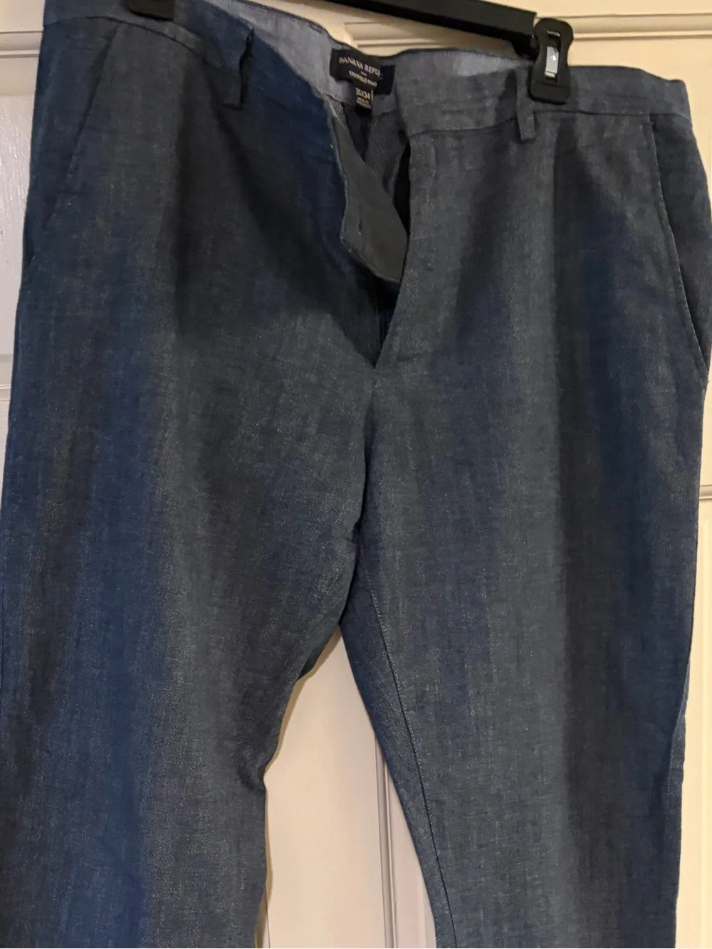 Banana Republic Men's Chambray Dress Pants in Denim Blue